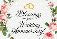 Blessings on Your Wedding Anniversary Greeting Card - Pack of 12