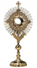 Ornate Jeweled Monstrance with Luna and Case