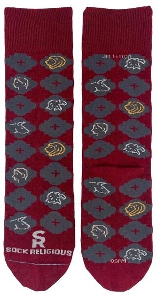 Marian Monogram Socks, Adult, Cotton & Nylon, One Size