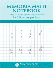 Memoria Math Notebook: Larger 1/2" Graph Paper for Younger Students