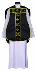 Latin Mass Roman Chasuble - Black