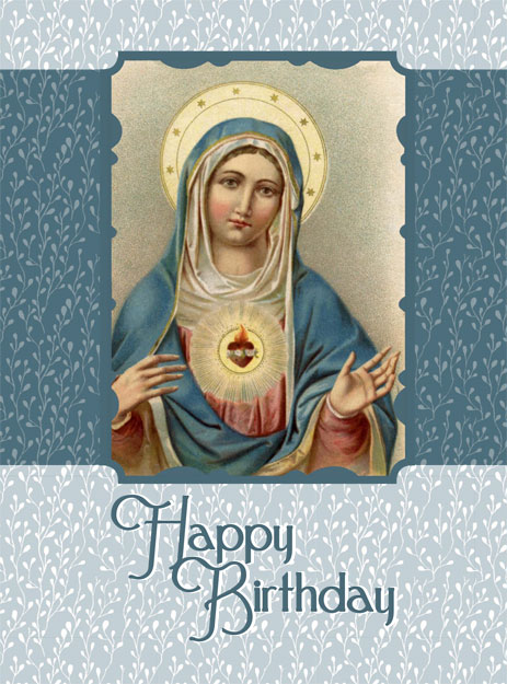 Immaculate Heart of Mary Happy Birthday Card - Pack of 12 (N-BDAY2