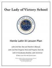 Lesson Plans – Elective Henle Latin III (2nd Yr text)