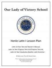 Lesson Plans – Elective Henle Latin I (1st half)