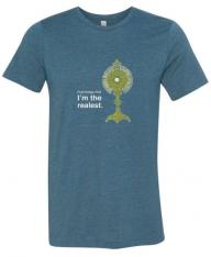 I'm the Realest – Real Presence of Christ in the Eucharist T Shirt. Colour: Deep Teal. Size: M