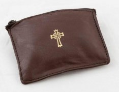 9501 Sheepskin Rosary Case - Brown