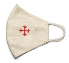 Holy Cross- Tudor Rose 3 layered fabric mask. # 98826