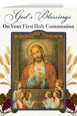 Jesus and the Children First Communion Greeting Card