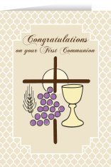 First Communion Symbols Greeting Card