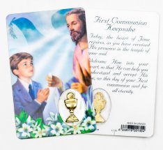 Communion Keepsake Card - Boy in English