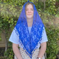 St. Claire of Assisi Church Veil Blue