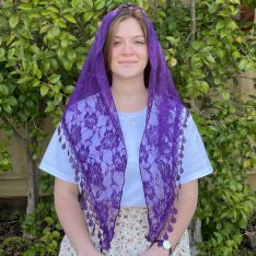 St. Claire of Assisi Church Veil - Purple