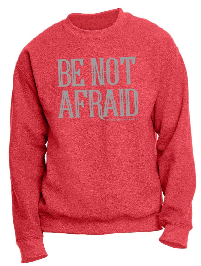 red crewneck sweatshirt