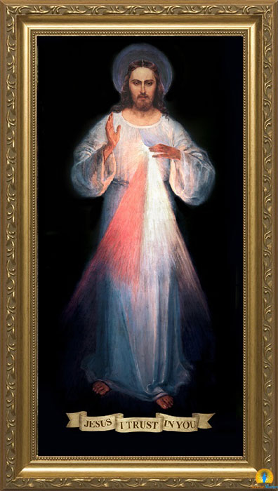 Divine Mercy Vilnius Original Standard Gold Framed Art 5x10