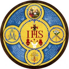 Latin Holy Name Emblem Outdoor Plastic Wood Plaque - Size: 12"