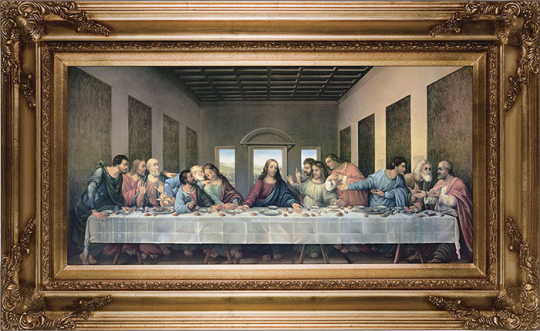 framed picture of the last supper