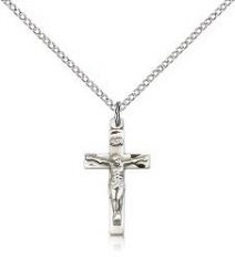 Sterling Silver Crucifix Pendant 1"