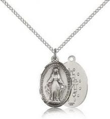 Sterling Silver Miraculous Medal Pendant