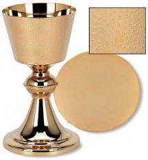 Hand Hammered Finish Chalice and Paten Set