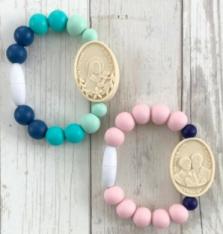 St. Therese with Sts. Zelie & Louis Big Kid Bracelet (Blush/Indigo)