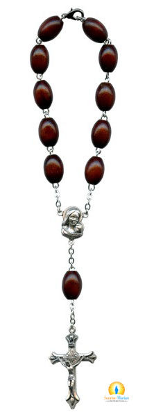 brown wood decade auto rosary 10mm rd30 2 sunrise marian distribution