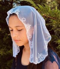 Girl's Church Veil White (28" x 12")