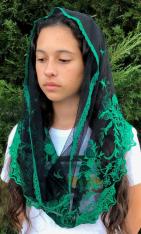 Devotional Infinity Church Veil Mantilla Black-Green